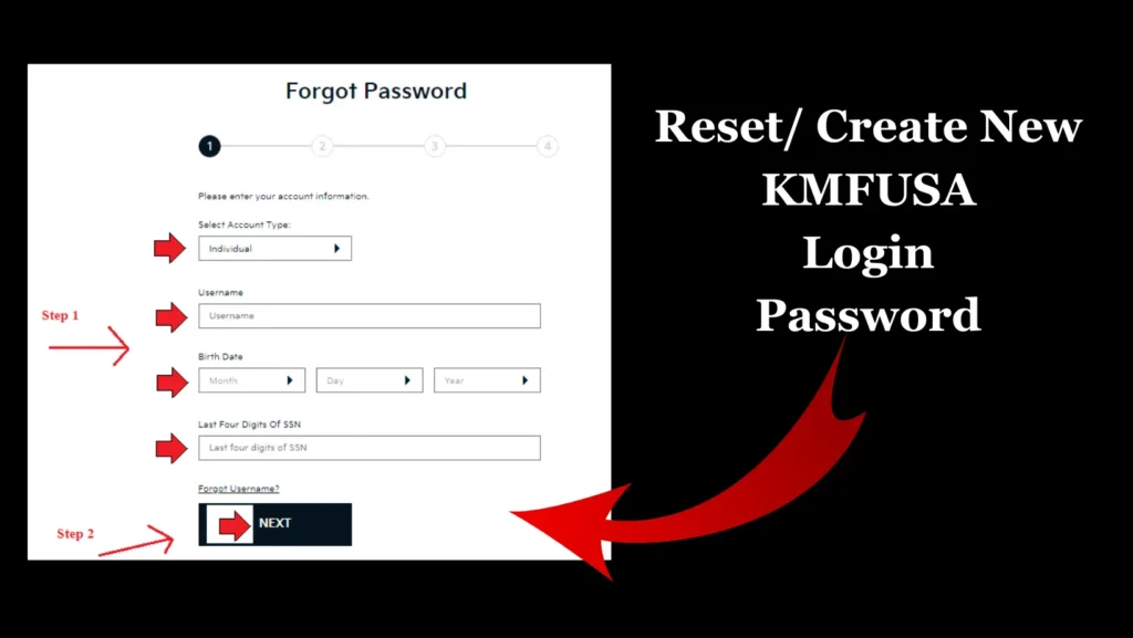 Reset/ Create New KMFUSA Login Password